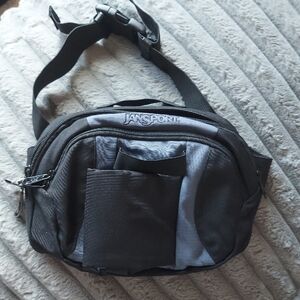 JanSport Black and Gray Belt Bag Sleek Sporty Design